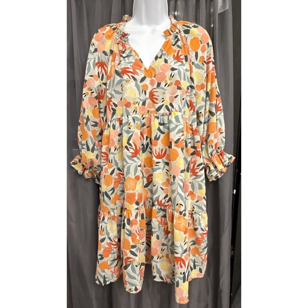 Entro Floral Tiered Babydoll Mini Dress